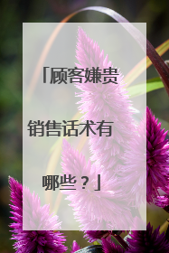 顾客嫌贵销售话术有哪些?
