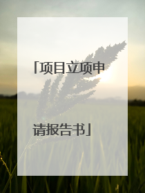 项目立项申请报告书