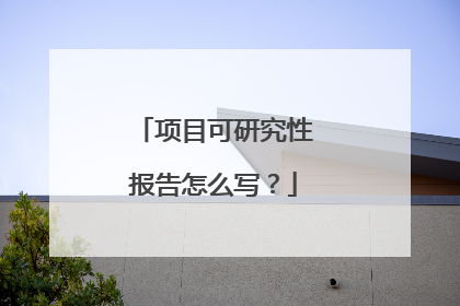 项目可研究性报告怎么写?