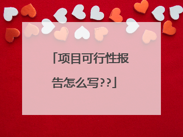 项目可行性报告怎么写??