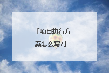 项目执行方案怎么写?