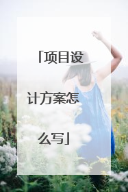 项目设计方案怎么写