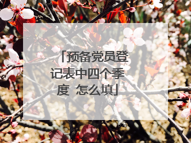 预备党员登记表中四个季度 怎么填
