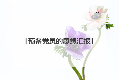 预备党员的思想汇报