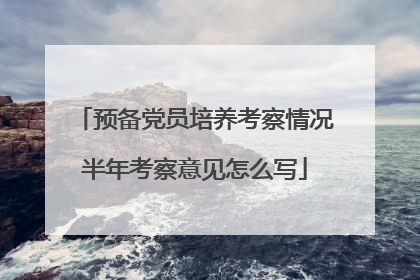 预备党员培养考察情况半年考察意见怎么写