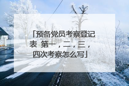 预备党员考察登记表 第一,二,三,四次考察怎么写