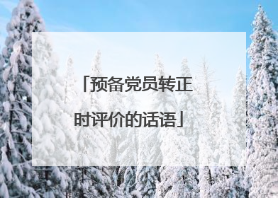 预备党员转正时评价的话语