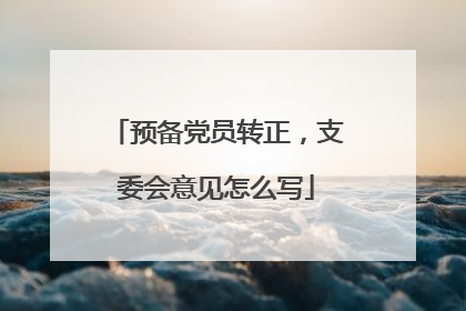 预备党员转正,支委会意见怎么写