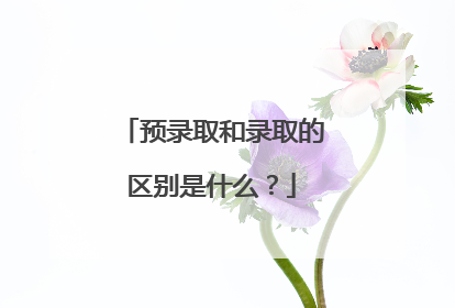 预录取和录取的区别是什么?