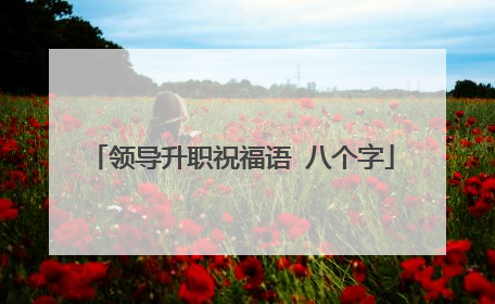 领导升职祝福语 八个字
