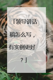 领导讲话稿怎么写，有实例更好？
