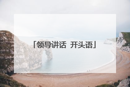 领导讲话 开头语