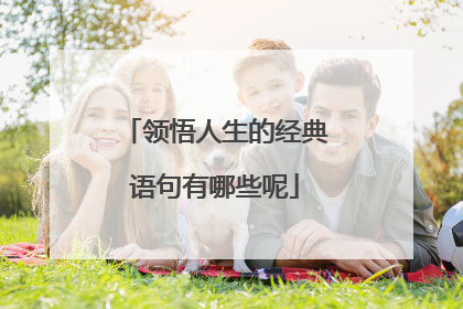 领悟人生的经典语句有哪些呢