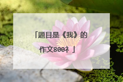 题目是《我》的作文800礻