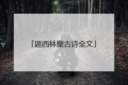 题西林壁古诗全文