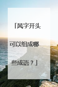 风字开头可以组成哪些成语?
