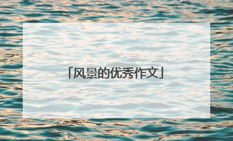 风景的优秀作文