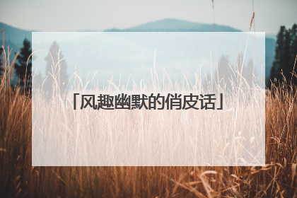 风趣幽默的俏皮话