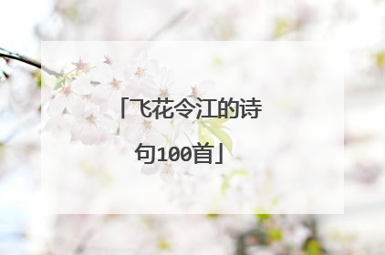 飞花令江的诗句100首