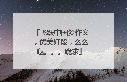 飞跃中国梦作文，优美好段，么么哒。。。跪求