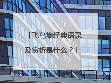 飞鸟集经典语录及赏析是什么？
