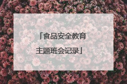 食品安全教育主题班会记录