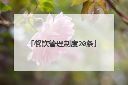 餐饮管理制度20条