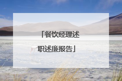 餐饮经理述职述廉报告