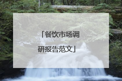餐饮市场调研报告范文