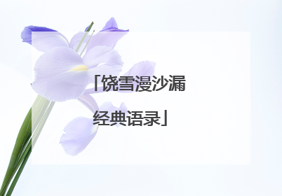 饶雪漫沙漏经典语录