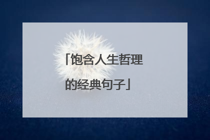 饱含人生哲理的经典句子