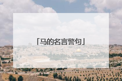 马的名言警句