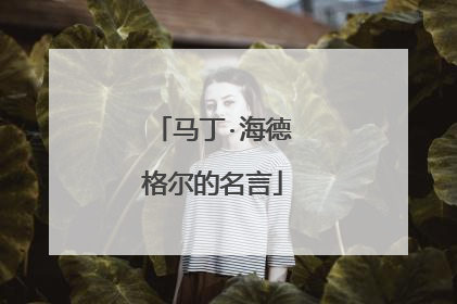 马丁·海德格尔的名言