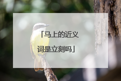 马上的近义词是立刻吗