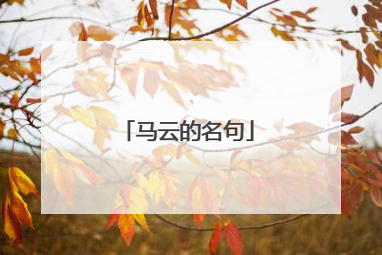 马云的名句