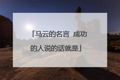 马云的名言 成功的人说的话就是