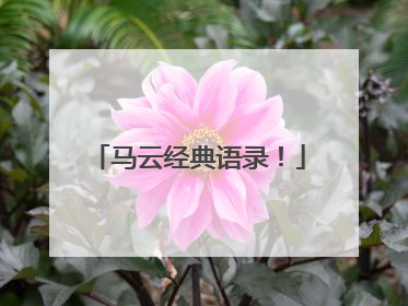 马云经典语录！