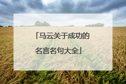 马云关于成功的名言名句大全