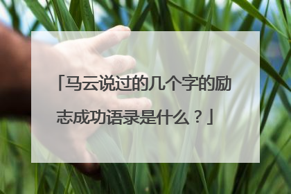 马云说过的几个字的励志成功语录是什么?