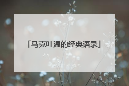 马克吐温的经典语录