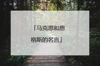 马克思和恩格斯的名言