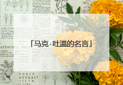 马克·吐温的名言