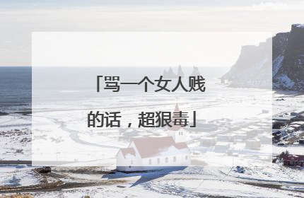 骂一个女人贱的话，超狠毒