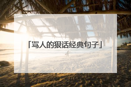 骂人的狠话经典句子