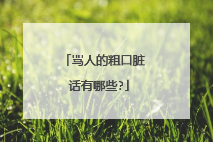 骂人的粗口脏话有哪些?