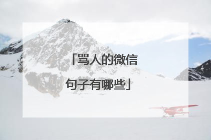 骂人的微信句子有哪些