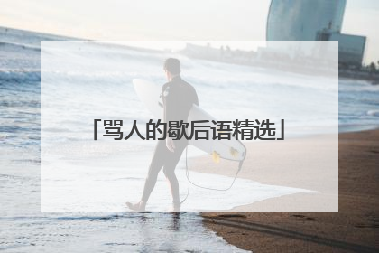 骂人的歇后语精选