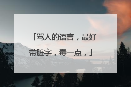 骂人的语言,最好带脏字,毒一点,