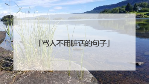 骂人不用脏话的句子