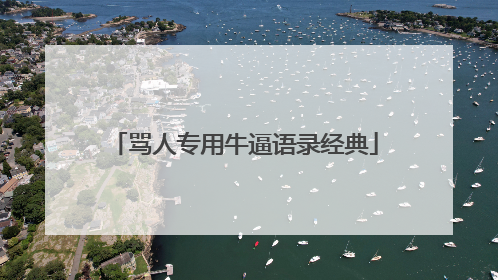 骂人专用牛逼语录经典